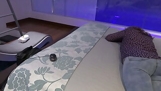 My wife in the motel with her lover, choosing a big dildo
