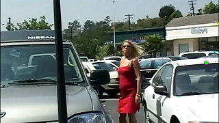 Hooker blonde with long legs changes toy for meaty schlong