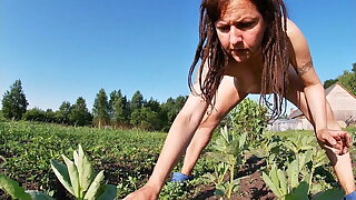 Farmer's Wife Masturbates in the Field