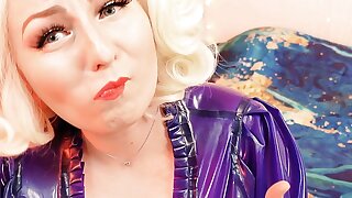 Hot MILF in LATEX with BRACES sexy ASMR MUKBANG video - eating ice-cream - mouth tour vore close up