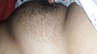 massaging my wife's fat hairy pussy