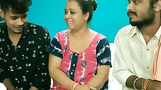 Hot Milf Aunty shared! Hindi latest XXX threesome sex