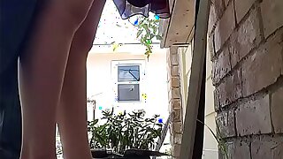 Risky fucking busty wife infront of neighbors window