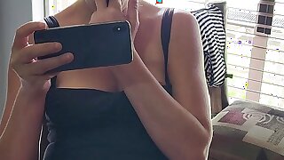After awhile my stepmom got horny and seduced me to fuck her while she filmed it