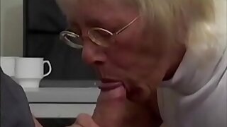 Granny Takes Huge Cock In Office
