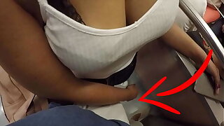 Unknown Kirmess Milf with Big Tits Started Touching My Dick in Subway ! That's called Clothed Sex?